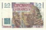 Frankreich 50 Francs Le Verrier, 52819 U.78, UNZ-, Fayette:20.9, KM:127b -