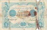 Frankreich 5 Francs Bleu, L.3281, SGE, Fayette:02.21, KM:70 -