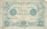 Frankreich 5 Francs Bleu, Q.16104, SGE+, Fayette:02.47, KM:70 -