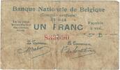 Belgien 1 Franc Geldschein, 1914-08-27, KM:81, S -