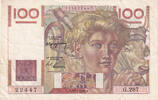Frankreich 100 Francs Jeune Paysan, G.287, SS, Fayette:28.21, KM:128b -