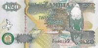 Sambia 20 Kwacha Geldschein, KM:36b, UNZ -
