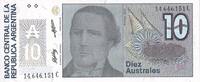 Argentinien 10 Australes Geldschein, KM:325b, UNZ -