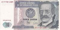 Peru 10 Intis 1987-06-26, KM:129, UNZ -
