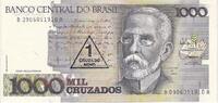 Brasilien 1 Cruzado Novo on 1000 Cruzados Geldschein, KM:216b, UNZ -