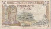 Frankreich 50 Francs Cérès, S+, Fayette:17.30, KM:81 -