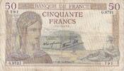 Frankreich 50 Francs Cérès, G.8731, S, Fayette:18.16, KM:85b -