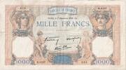Frankreich 1000 Francs H.8537, SS, Fayette:38.40, KM:90c -