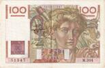 Frankreich 100 Francs Jeune Paysan, 1949-02-17, M.304, VZ -