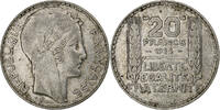 Frankreich 20 Francs Turin, Paris, Rameaux longs, Silber, SS+ -