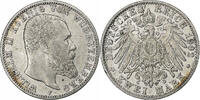 Deutsch Staaten 2 Mark WURTTEMBERG, Wilhelm II, Freudenstadt, Silber -