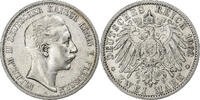 Deutsch Staaten 2 Mark PRUSSIA, Wilhelm II, Berlin, Silber, SS, KM:522 -