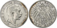 Deutsch Staaten 2 Mark PRUSSIA, Wilhelm II, Berlin, Silber, SS, KM:522 -