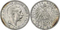 Deutsch Staaten 2 Mark PRUSSIA, Wilhelm II, Berlin, Silber, SS+, KM:522 -