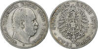 Deutsch Staaten 2 Mark PRUSSIA, Wilhelm I, Cleves, Silber, S+, KM:506 -