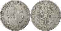Deutsch Staaten 2 Mark PRUSSIA, Wilhelm I, Berlin, Silber, S+, KM:506 -