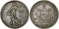 Frankreich 2 Francs Semeuse, Paris, Silber, SS, Gadoury:532, KM:845.1 -
