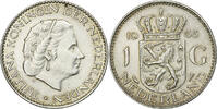 Niederlande Gulden Juliana, Silber, SS+, KM:184 -