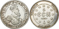 Belgien 5 Ecu Baudouin I, Silber, VZ, KM:166 -