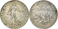 Frankreich 50 Centimes Semeuse, Paris, Silber, SS+, Gadoury:420, KM:854 -