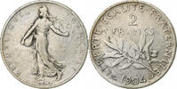 Frankreich 2 Francs Semeuse, Paris, Silber, SS, Gadoury:532, KM:845.1 -