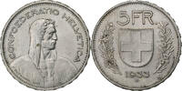 Schweiz 5 Francs Bern, Silber, SS+, KM:40 -