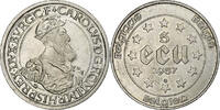 Belgien 5 Ecu Baudouin I, Silber, VZ, KM:166 -