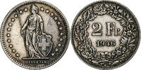 Schweiz 2 Francs Bern, Silber, SS+, KM:21 -