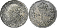 Großbritannien Penny Edward VII, Silber, VZ+, KM:795 -