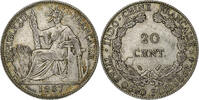 French Indochina 20 Cents French Indo-China, Paris, Silber, VZ, Lecompte:236, KM:17.2 -