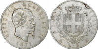 Italien 5 Lire Vittorio Emanuele II, Milan, Silber, S+, KM:8.3 -
