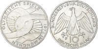 Bundesrepublik Deutschland 10 Mark Stuttgart, Silber, SS+, KM:131 -
