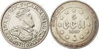 Belgien 5 Ecu Münze, Brussels, VZ+, Silber, KM:166 -