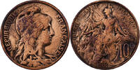 Frankreich 10 Centimes Dupuis, Paris, Bronze, S, Gadoury:277, KM:843 -