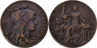 Frankreich 10 Centimes Dupuis, Paris, Bronze, SS, Gadoury:277, KM:843 -