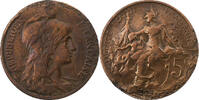Frankreich 5 Centimes Dupuis, Paris, Bronze, SS, Gadoury:165, KM:842 -