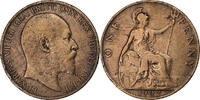 Großbritannien Penny Edward VII, Bronze, S+, KM:794.2 -