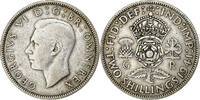 Großbritannien Florin, Two Shillings George VI, Silber, SS, KM:855 -