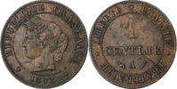 Frankreich Centime Cérès, Paris, Bronze, SS+, Gadoury:88, KM:826.1 -