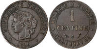 Frankreich Centime Cérès, Paris, Bronze, SS+, Gadoury:88, KM:826.1 -