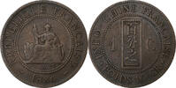 French Indochina Cent French Indo-China, Paris, Bronze, S+, Lecompte:38, KM:1 -
