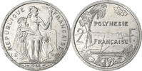 French Polynesia 2 Francs Paris, Aluminium, SS+, Lecompte:39, KM:10 -