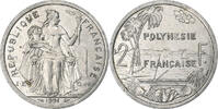 French Polynesia 2 Francs Paris, Aluminium, SS+, Lecompte:42, KM:10 -