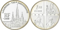 Frankreich 1-1/2 Euro Lourdes 150e Anniversaire, Paris, Silber, STGL -