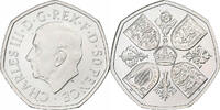 Großbritannien 50 Pence Charles III, PP, Silber, STGL -