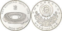 South Korea 5000 Won XXIV OLYMPIAD SEOUL 1988, Seoul, Silber, UNZ, KM:60 -