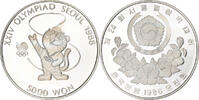 South Korea 5000 Won XXIV OLYMPIAD SEOUL 1988, Seoul, Silber, UNZ, KM:54 -