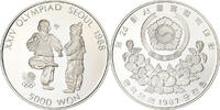 South Korea 5000 Won XXIV OLYMPIAD SEOUL 1988, Seoul, Silber, UNZ, KM:61 -