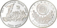 South Korea 5000 Won XXIV OLYMPIAD SEOUL 1988, Seoul, Silber, UNZ, KM:55 -