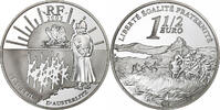 Frankreich 1-1/2 Euro Le Soleil D'Austerlitz, PP, Paris, Silber, UNZ -